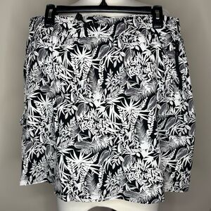 Talbots Black and White Floral Skort